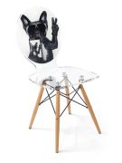Chaise acrylique Graph pieds bois dog phone - Acrila Concept