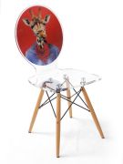 Chaise acrylique Graph pieds bois girafe - Acrila Concept