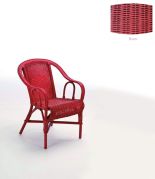 Fauteuil rotin Crapaud rouge rubis Fauteuil rotin Crapaud rouge rubis
