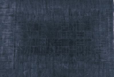 Tapis Buffalo assemblage en cuir noir 170x240 - Toulemonde Bochart