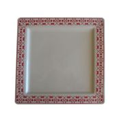 Assiette plate carrée grès Arabesque frise Assiette plate carrée grès Arabesque frise