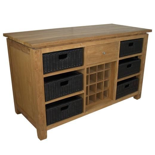 Meuble cuisine teck harlow Meuble cuisine