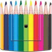 Prise déco Crayons de couleur RJ45 - DKO Interrupteur