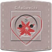 Prise déco Edelweiss & coeur 2 pôles + terre - DKO Interrupteur