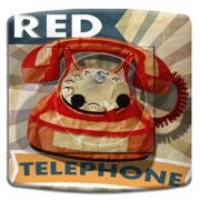 Prise déco Vintage / Red Phone 2 pôles + terre - DKO Interrupteur