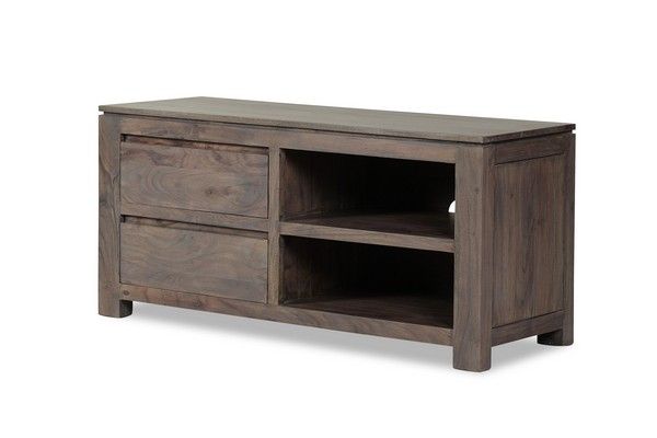 Meuble Tv Bois Acacia : Meuble Tv Acacia Massif Mara Cendré 110 Meuble Tv Bois Acacia : Meuble Tv Acacia Massif Mara Cendré 110