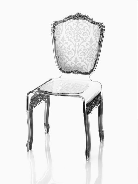 Chaise acrylique Baroque blanche - Acrila Concept