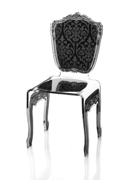 Chaise acrylique Baroque noire - Acrila Concept