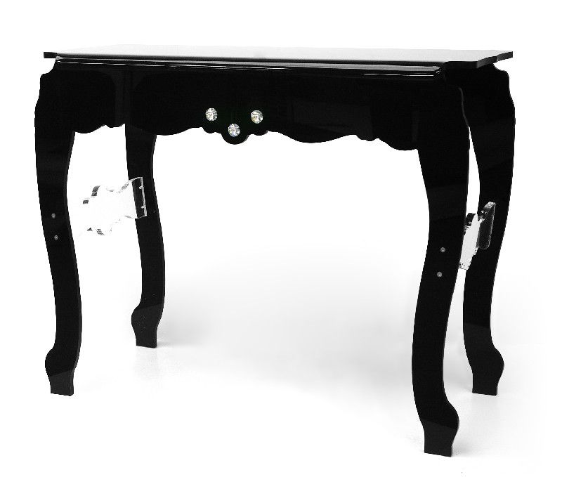 Console acrylique Coup d'éclat noir cristaux Swarovski