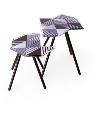 Table acrylique Polygone noir/violet