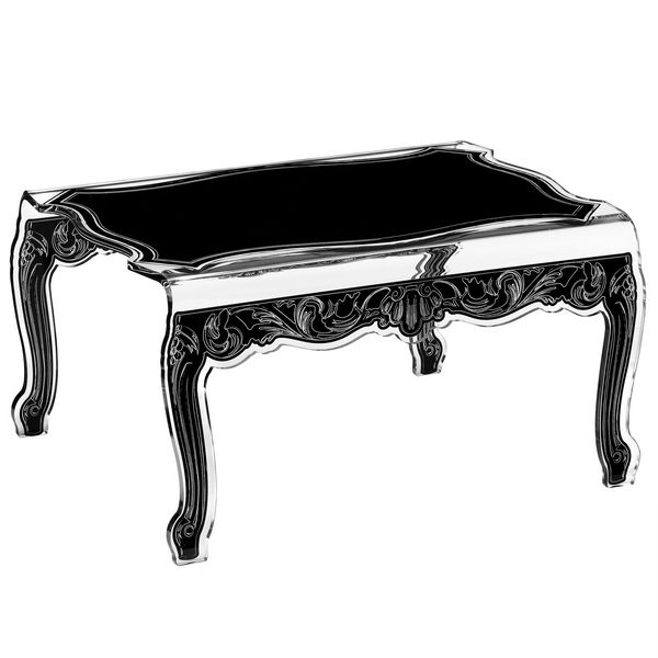 Table basse acrylique Baroque noire - Acrila Concept