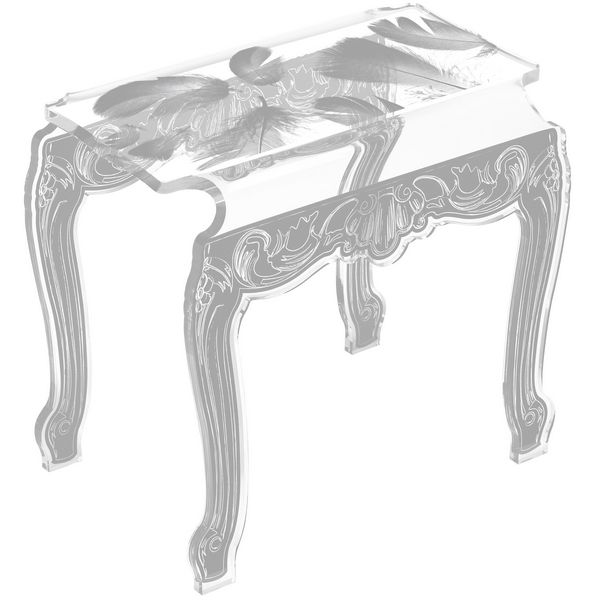 Table de chevet acrylique Plume blanche - Acrila Concept