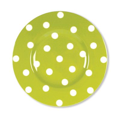 Assiette à dessert ronde porcelaine Freshness Dots olive