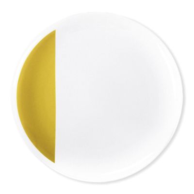 Assiette plate porcelaine Louison jaune