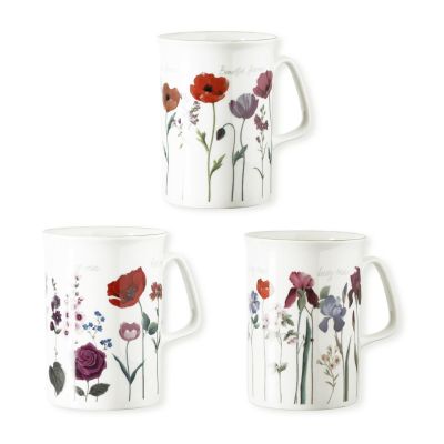 Boite de 6 mugs assortis Joli Mug décor Fleur d'été
