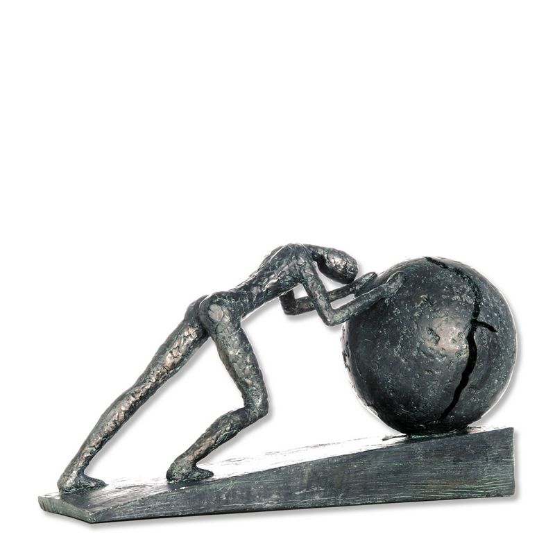 Statue résine Dona Push ball Ht 20 cm
