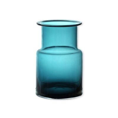 Vase en verre turquoise forme bouteille Pacific Ht.20 cm
