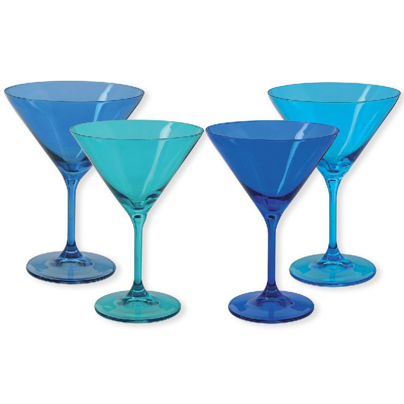 Verre à cocktail Kador bleu 35cL set de 4