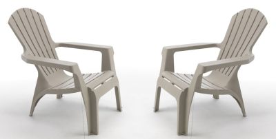 Set de 2 fauteuils de jardin Adirondack taupe