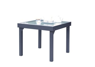 Table de jardin Modulo gris anthracite 4/8 places L90/180 cm