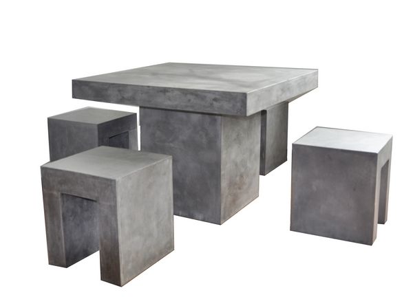 Table de jardin aspect béton ciré 105x105 cm - Wilsa Garden