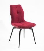 Chaise Wendy pieds métal/polyester rouge