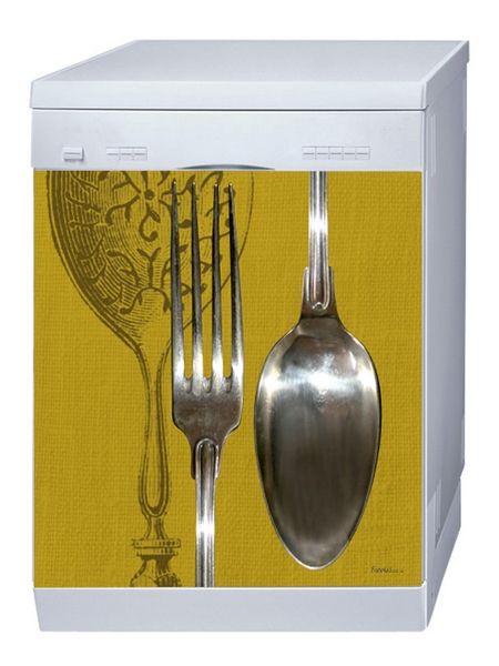 Magnet lave-vaisselle couverts Reverso Gold 60x60