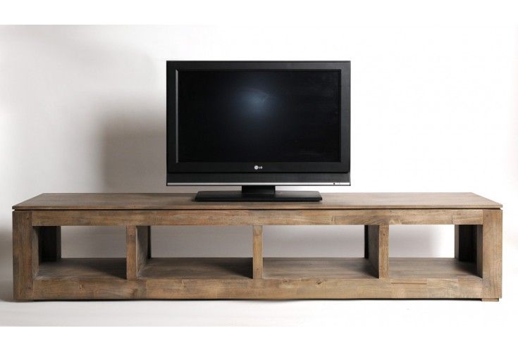 Meuble TV plasma hévéa massif gris 4 niches -> Meuble Tv Massif Gris Meuble TV plasma hévéa massif gris 4 niches -> Meuble Tv Massif Gris