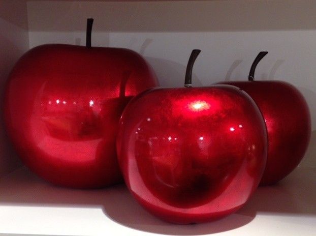 Pomme décorative finition Laquée rouge nacré modèle XS