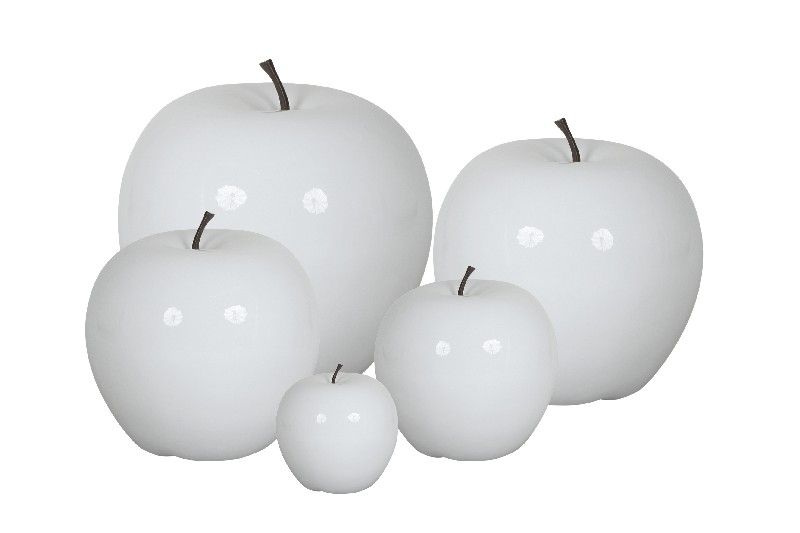 Pomme décorative finition brillant blanc modèle S