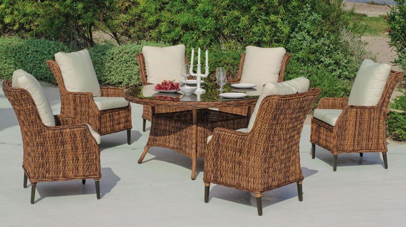 Idee Deco Salon De Jardin Palette : Salon de jardin table Hévéa Panama écru résine tressée marron 6 Idee Deco Salon De Jardin Palette : Salon de jardin table Hévéa Panama écru résine tressée marron 6