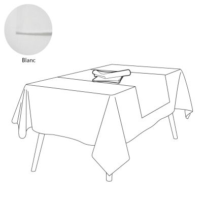 Serviette de table lin 105 fils/cm² uni Blanc 45x45