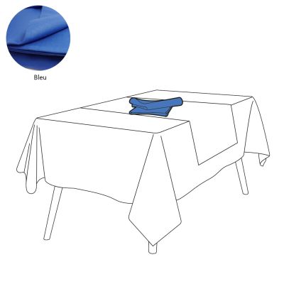 Serviette de table lin 105 fils/cm² uni Bleu 45x45