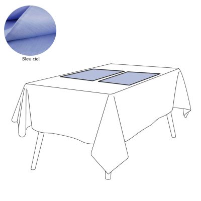 Set de table lin 105 fils/cm² uni Ciel 38x52