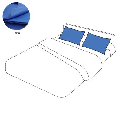 Taie d'oreiller lin 105 fils/cm² uni Bleu portefeuille 65x65