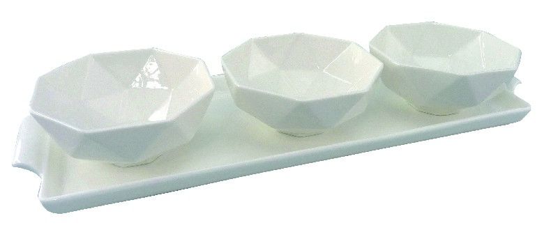 Coupelles sur plateau porcelaine Origami set de 3 - Aulica