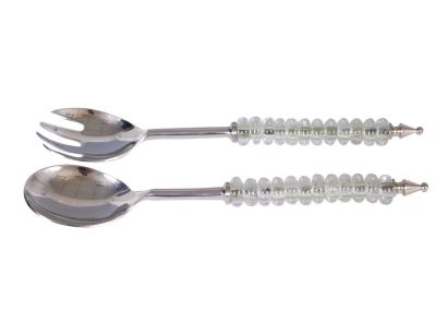 Couverts à salade façon perles transparentes Tiffany - Aulica