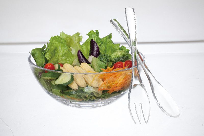 Saladier et couverts à salade acrylique Ø23 - Aulica