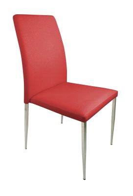 Chaise aspect autruche coloris rouge