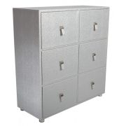 Commode So Skin aspect autruche 6 tiroirs argent Commode So Skin aspect autruche 6 tiroirs argent