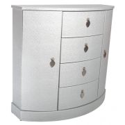 Commode demi-lune So Skin aspect Autruche argent Commode demi-lune So Skin aspect Autruche argent