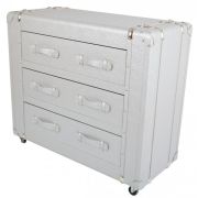 Commode style malle 3 tiroirs argent Commode style malle 3 tiroirs argent
