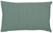 Coussin Maia en coton recyclé/stonewash coloris Vert de gris 30x50 - Vivaraise
