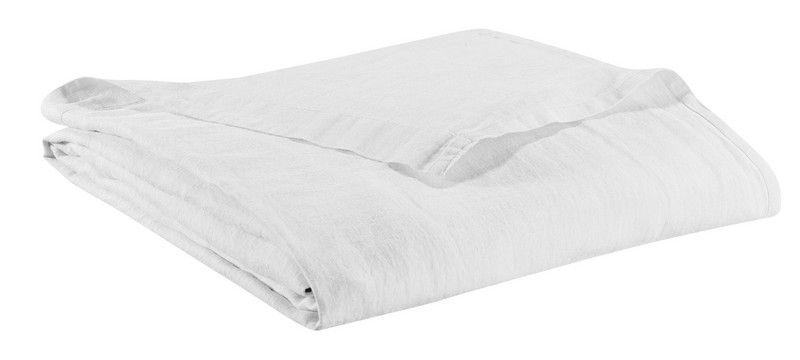 Drap de lit en lin Stonewashed Zéphyr blanc 240x300 - Vivaraise