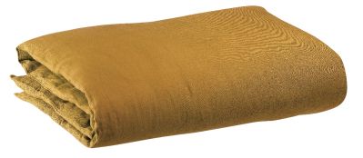 Housse de couette uni Zeff en lin stonewashed coloris Bronze 260x240 - Vivaraise