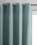 Rideau uni Zeff en lin stonewashed coloris Vert de gris 140x280 - Vivaraise