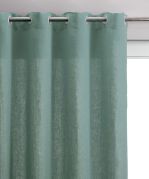 Rideau voile Zeff en lin et coton vert de gris 140x280 - Vivaraise