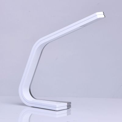 Lampe de bureau design bicolore plastique argenté/blanc LEDs