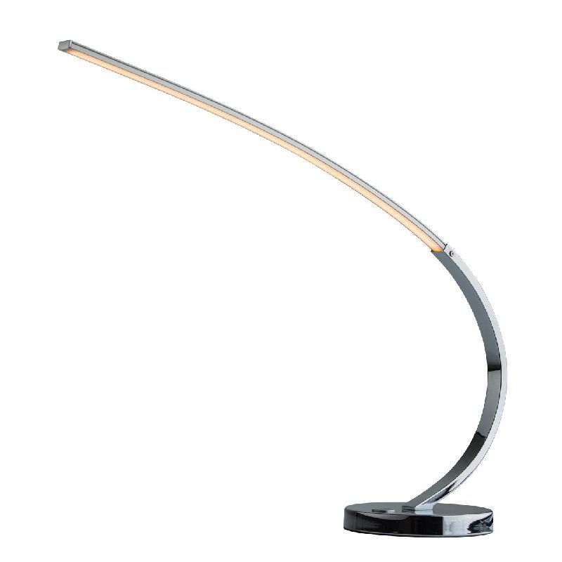 Lampadaire courbé à LED métal chromé