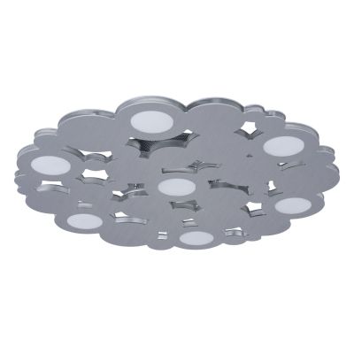 Plafonnier métal argenté nuage lumineux LEDs